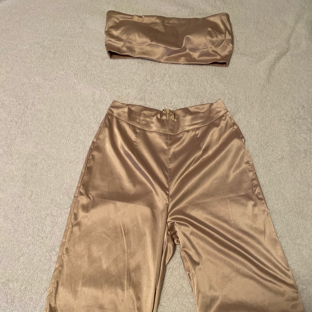 Fashion nova champagne pants set